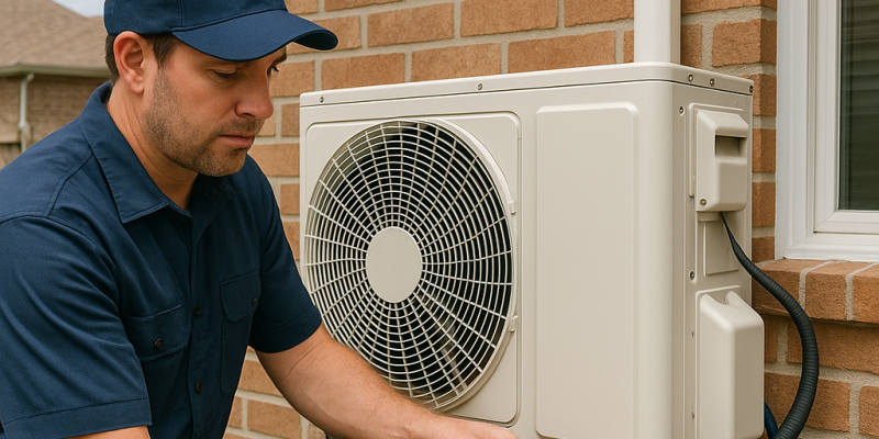 technician installing ductless mini split ac